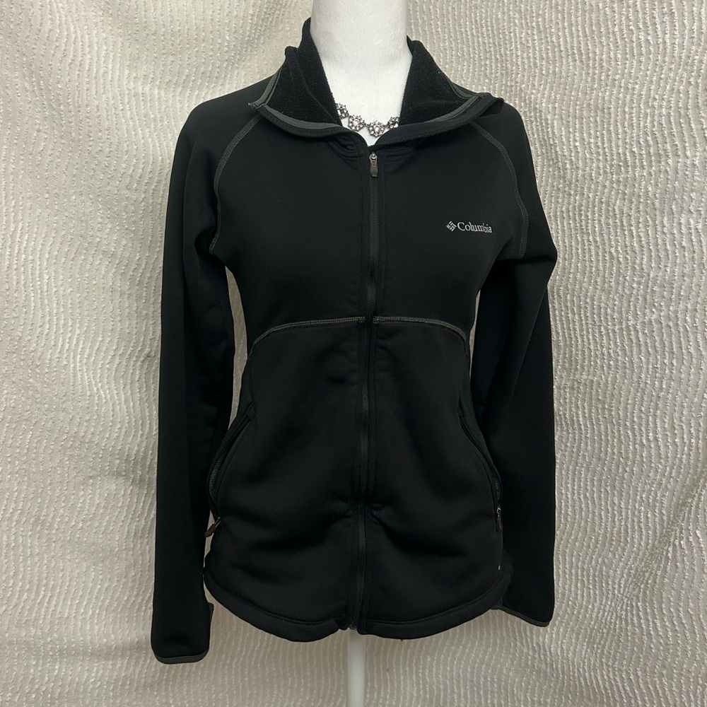 Columbia Black Zip Up Hoodie Women’s M Thin Layer Jacket Casual Outdoor Wear